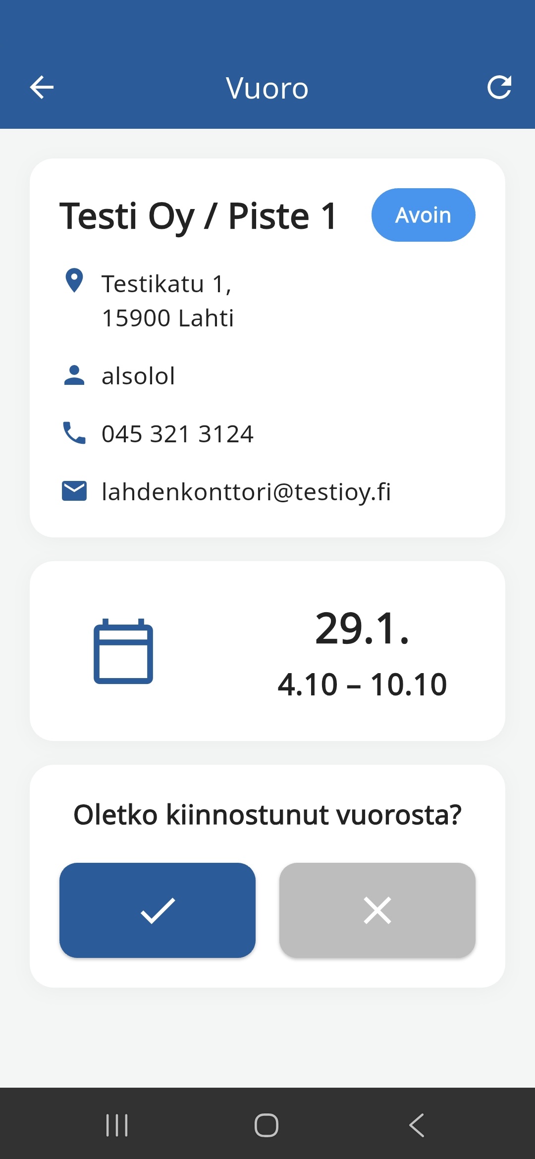 Ringupp-vuoron tiedot ja hakupäätös